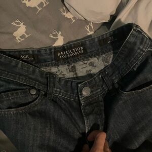Vintage regular fit Affliction jeans.